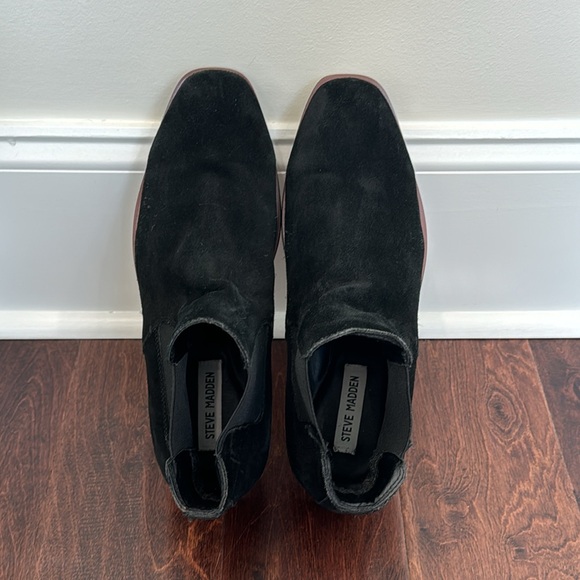 Steve Madden Men’s Black Suede Leather Ankle Boots Booties Fall Winter, size 12 - Picture 7 of 7